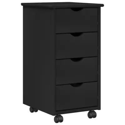 vidaXL Gležnji kabinet Črna 34 x 39 x 65,5 cm Masivno borovo les