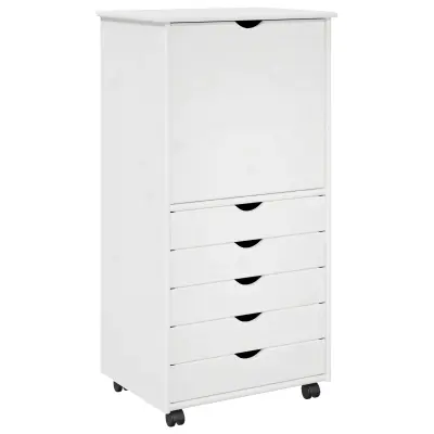 vidaXL Gležnji kabinet Bela 53 x 39 x 103 cm Masivno borovo les