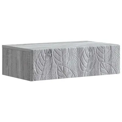vidaXL Stenska stranska miza Siva Sonoma 59 x 34,5 x 17 cm