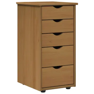 vidaXL Za omarice Medeno rjava 34 x 39 x 61,5 cm Masivno borovo les