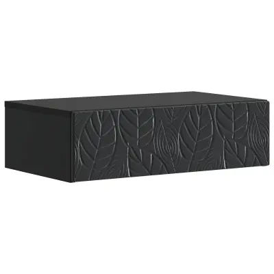 vidaXL Stenska stranska miza Črna 87,5 x 34,5 x 17 cm Inženirski les