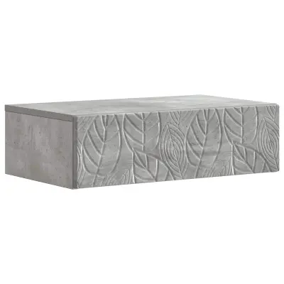 vidaXL Stenska stranska miza Betonsko siva 87,5 x 34,5 x 17 cm