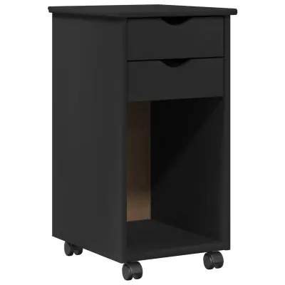 vidaXL Gležnji kabinet Črna 34 x 39 x 65,5 cm Masivna borovina