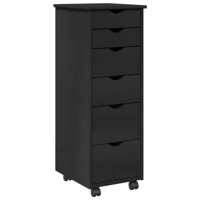 vidaXL Gležnji kabinet Črna 34 x 39 x 93,5 cm Masivno borovo les
