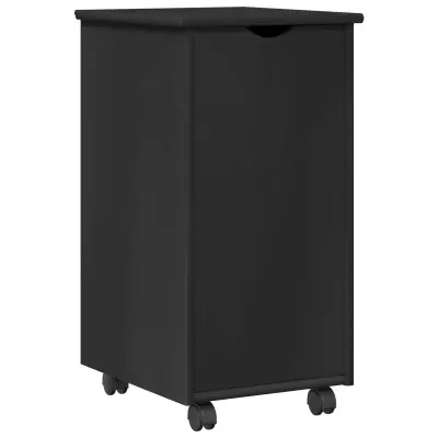 vidaXL Gležnji kabinet Črna 34 x 39 x 65,5 cm Masivno borovo les