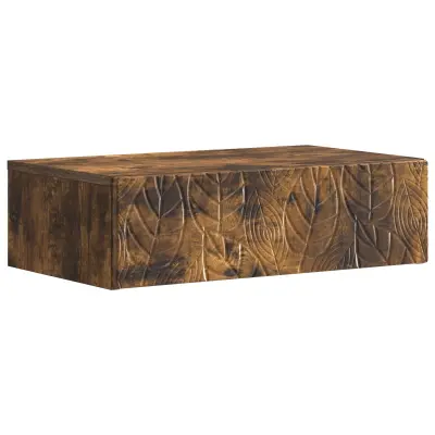 vidaXL Stenska stranska miza Dimljen hrast 87,5 x 34,5 x 17 cm