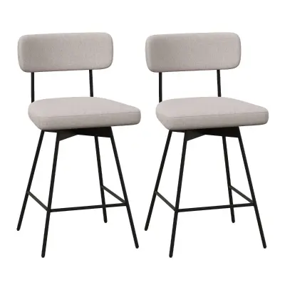 Komplet barskih stolčkov Swivel oblazinjen hocker 2 kosa