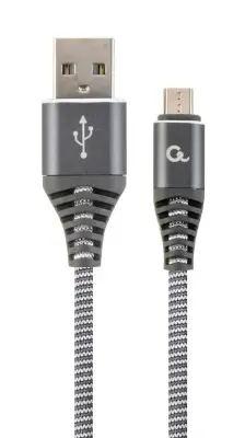 CC-USB2B-AMmBM-1M-WB2 Premium bombažno pleten microUSB polnilni in podatkovni kabel 1 m