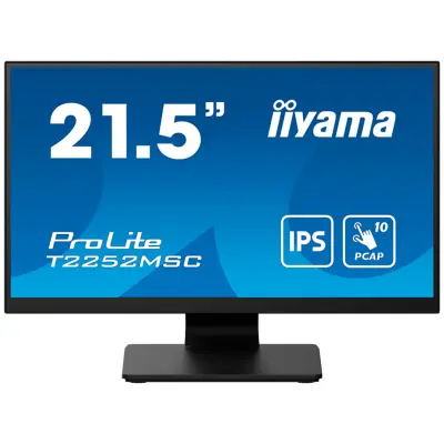 Monitor touch Iiyama 54,6 cm (21,5") T2252MSC-B2AG 1920x1080 POS IPS 5ms HDMI DisplayPort 2xUSB3.2 Zvočniki  7H ProLite interaktivni monitor