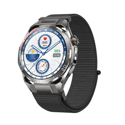 Smart Watch (Black Woven) – 1.47" 466x466 AMOLED, ECG Chip, IP68