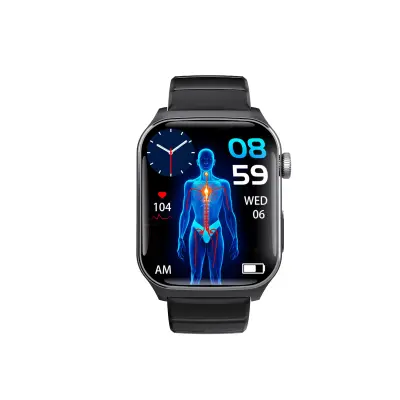 Smart Watch Sport Black Silicone Band - Bluetooth 5.3 Calling, Health Monitoring, 7-10 Day Battery