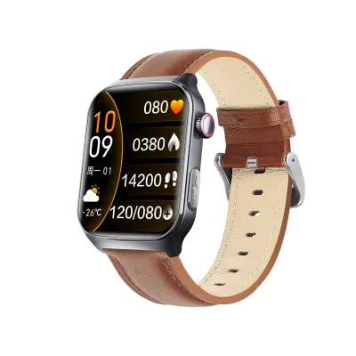 Smartwatch z Bluetooth klicem in spremljanjem zdravja, združljiv z iOS in Android Brown