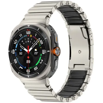 Titaniumski Pas Združljiv s Samsung Watch8/8c 47mm Classic Ultra Black + Silver