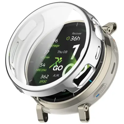 TPU zaščitni ovoj s popolnim pokritjem, združljiv z Huami Amazfit Active3 Premium — tanek zaščitni okvir za robove Srebrna
