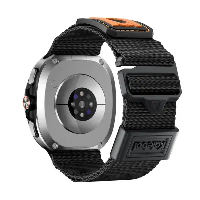 Nylon tkana športna zračna zapestnica, združljiva s Samsung Watch 20/22mm Black 22 mm