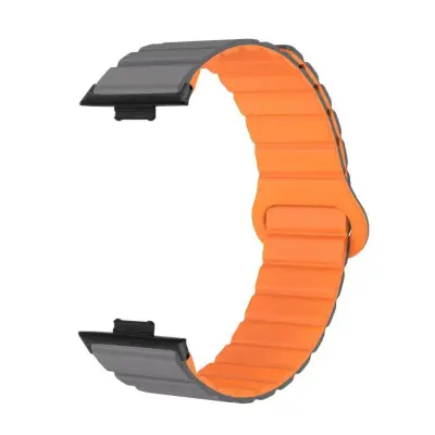 Zamenljiv magnetni silikonski pašček za Huawei Watch Fit3/4/5/Pro Grey Orange