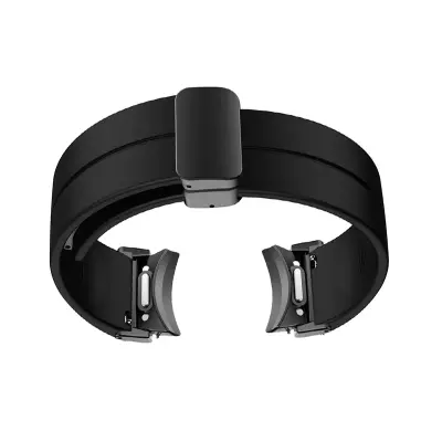 20 mm črni silikonski pašček za uro s kovinsko zaponko za Samsung