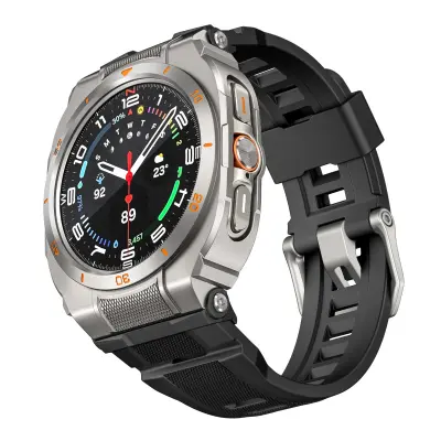 Zamenjava/kompatibilni del – Samsung Galaxy Watch Ultra 47MM silikonski pašček Black+Sliver