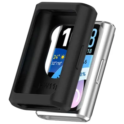 Silikonski zaščitni ovitek združljiv z Huawei Band 11 Pro - mehak, prijazen do kože, odporen proti udarcem in praskam Črna