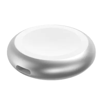 Magnetna okrogla brezžična polnilna podloga za Apple Watch, srebrna