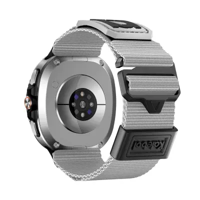 Siva Tkanina Najlon Športni Pas kompatibilen s Samsung Watch 8