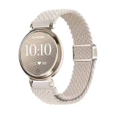 Združljiv pašček za Garmin Lily2 14mm iz pletenega najlona z magnetom Beige