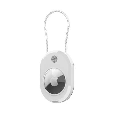 Zaščitni etui za Apple AirTag z jeklenim kablom proti izgubi White