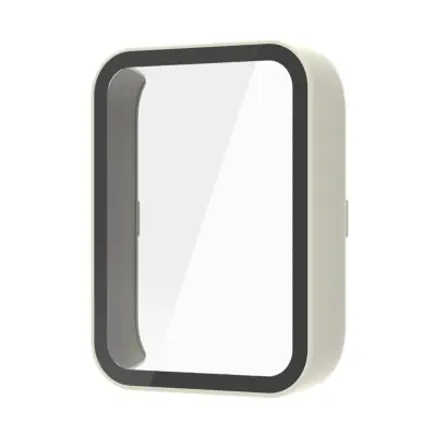 Zaščitni ovitek z enodelnim PC+kaljenim steklom za Xiaomi Band 8 Pro Ivory