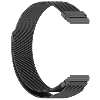 22 mm Milanese pašček iz nerjavečega jekla z mehanizmom hitrega sproščanja, združljiv z Garmin — udobno prileganje in enostavna namestitev Čr