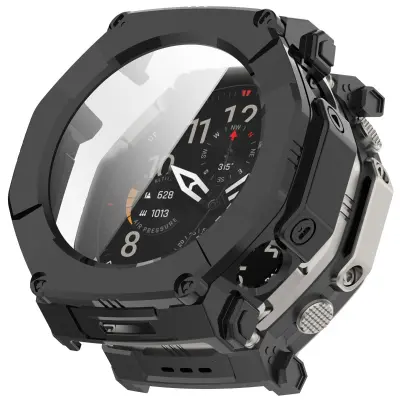 PC zaščitni ovitek s kaljenim steklom za Amazfit T-Rex Ultra2 Black