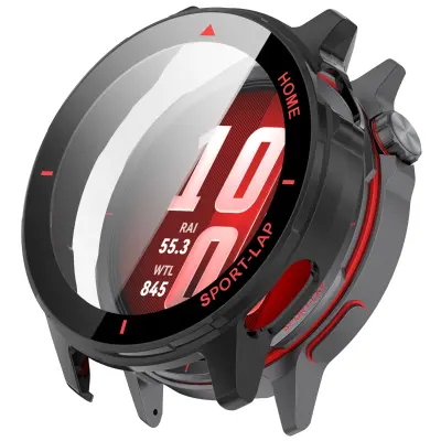 Ohišje iz PC z zaščitnim kaljenim steklom za Huawei Watch GT Runner2 – integrirano ohišje-folija, enostavna namestitev, več barv Črna\/Rdeča