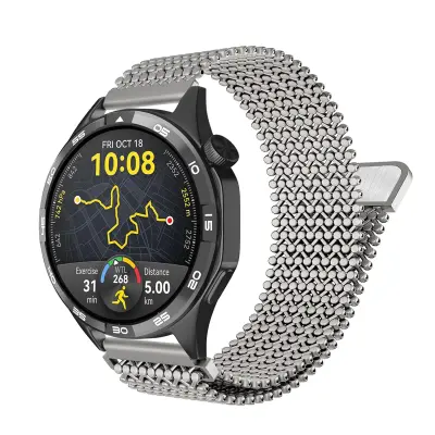 Zamenjava/združljiv del - Jekleni mrežasti pas za Huawei Watch GT Gray