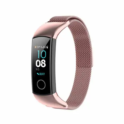 Milanese Stainless Steel Replacement Strap za Huawei Honor Band 5 in Honor 4 ENC Pink