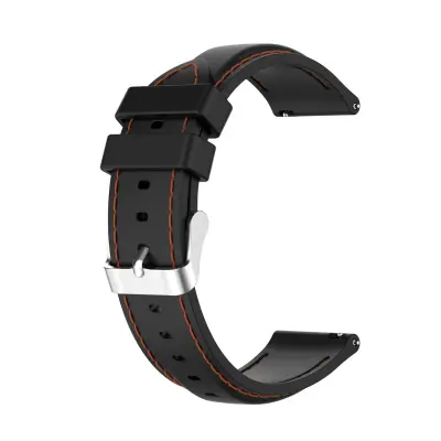 Silicone Replacement Watch Band Compatible with Huawei GT3 Pro and TicWatch Pro X — 20/22mm Black 22 mm