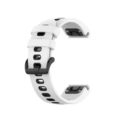 Silikonski zamenljivi pašček 22mm za Garmin Fenix 6 bel-črn s zaponko