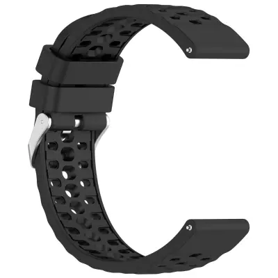 Silikonski zamenljivi pašček za uro, združljiv s Huami Amazfit Active3 Premium 20mm, perforiran Črna