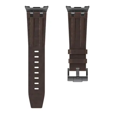 Zamenjava/kompatibilni deli – Samsung Watch8AP Usnjen Pašček z 304 Nerjavečo Sponko DarkBrown