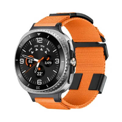 Nadomestni/Združljivi Del – Oranžen Tkani Najlonski Športni Zračni Pas za Samsung Watch 8
