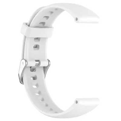 Silicone Replacement Watch Band Compatible with Huawei Watch Fitini — Soft Pin-Buckle Strap, Multiple Colors, 21.5cm x 2cm White