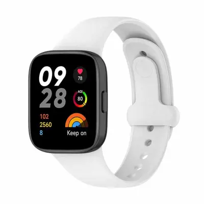 Silicone Replacement Strap for Redi watch3 Compatible with Redmi Watch 3 – Soft Waterproof Band with Pin Buckle White