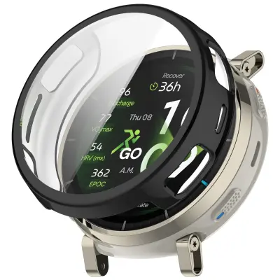 TPU zaščitni ovoj s popolnim pokritjem, združljiv z Huami Amazfit Active3 Premium — tanek zaščitni okvir za robove Črna