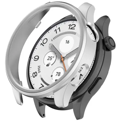 PC polovični ovoj z votlimi kristali — zaščita za Xiaomi Watch5 Silver