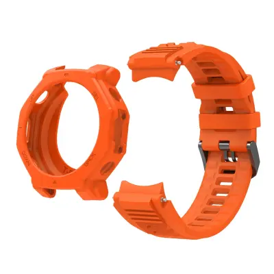Silikonski pašček za uro in etui, združljiv z Amazfit T-Rex 3 Pro Orange