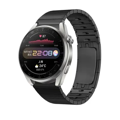 Hitro snemljiv črn pašček iz nerjavečega jekla za uro Huawei GT3/GT2 Pro 46 mm