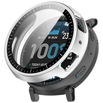 Integrirano ohišje PC s kaljenim steklom za Amazfit Active Max Silver