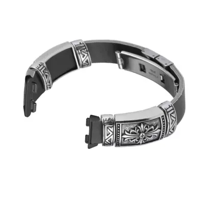 Kompatibilno – Huawei Band 11/11 Pro PU pašček z metuljčno zaponko Black