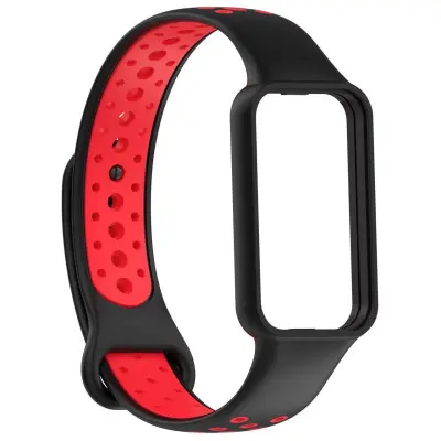 Združljiv dvobarvni nadomestni pas za Redmi Band 2 - Črn in rdeč TPU pas Black+Red