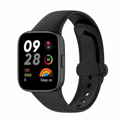 Silicone Replacement Strap for Redi watch3 Compatible with Redmi Watch 3 – Soft Waterproof Band with Pin Buckle Black