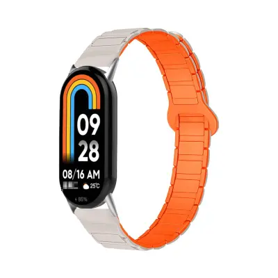 Silikonski magnetni pašček za Xiaomi Mi Band 8/9/10 NFC, 14mm Orange