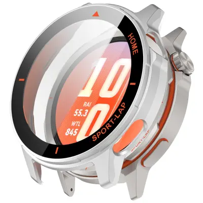 Ohišje iz PC z zaščitnim kaljenim steklom za Huawei Watch GT Runner2 – integrirano ohišje-folija, enostavna namestitev, več barv Srebrna/Oranž